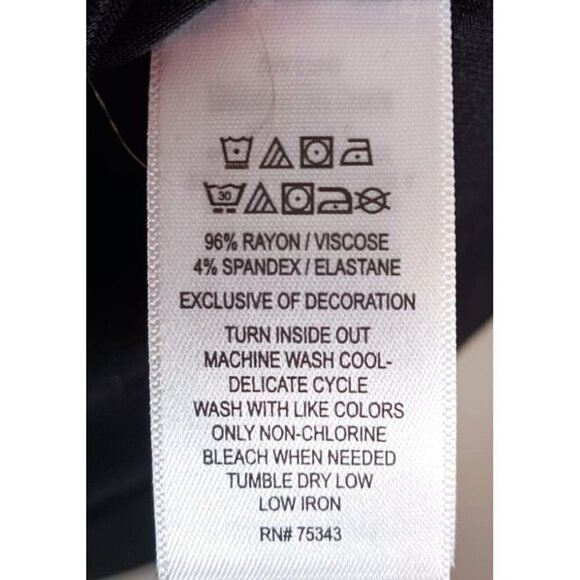 Tahari Lagenlook Tunic Knit Black 3/4 Length Sleeve Knit Crew Neck Size S‎ NWT - Picture 5 of 5